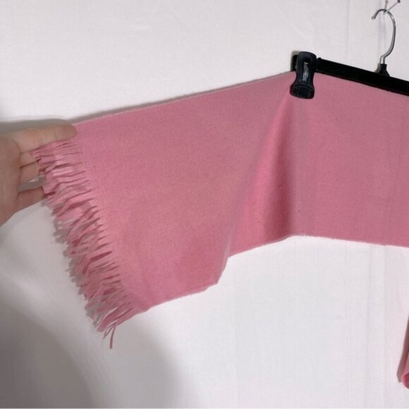 Vintage Pendleton Pink 100% Virgin Wool Long Scarf With Fringe - Picture 10 of 16